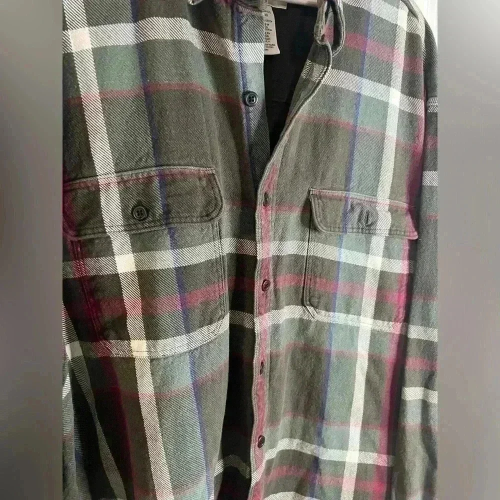 Eddie Bauer Men’s Plaid Cotton Long Sleeve Flannel Button Down - Size XL